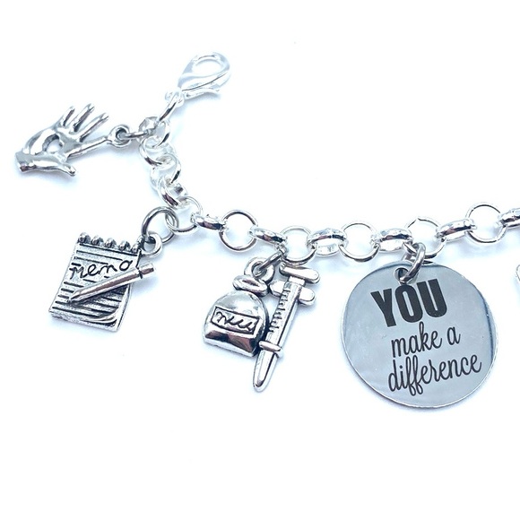 Respiratory Therapist Charm Bracelet RT - Picture 4 of 7
